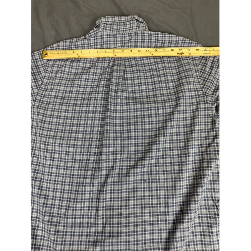 Ralph Lauren Classic Fit Plaid Button Down Shirt Mens Blue Grey Long Sleeve - Picture 5 of 16